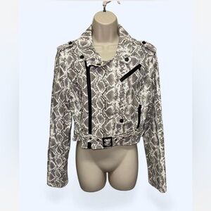 Ashley By 26 International Black and White Leather Jacket